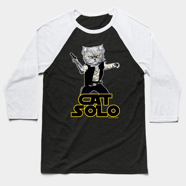 Cat solo Baseball T-Shirt by darklordpug